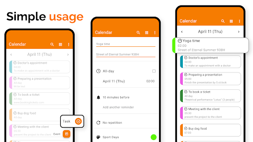 Simple Calendar screenshot