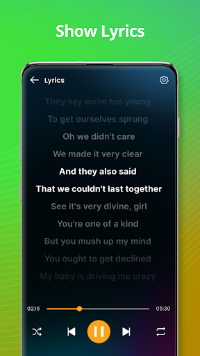 Music player screenshot
