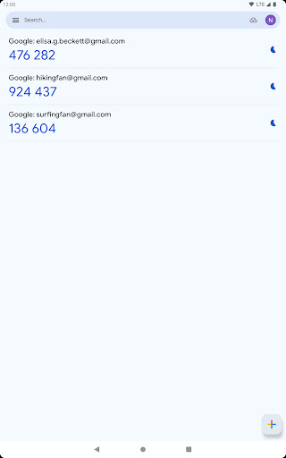 Google Authenticator screenshot