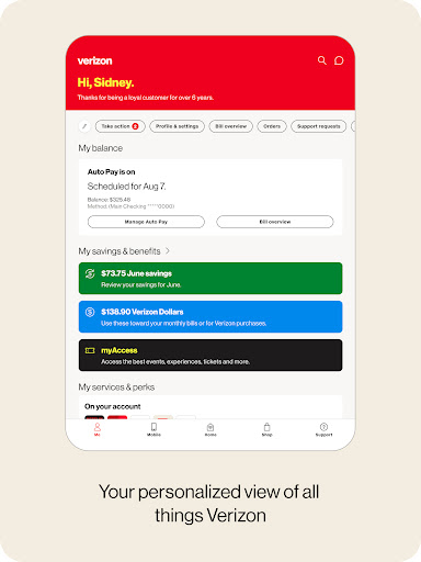 My Verizon screenshot