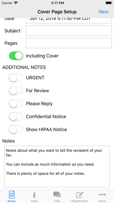 FaxCover Pro Create Cover Page screenshot