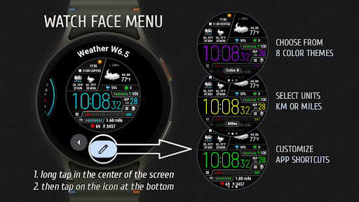 Weather watch face W6.5 screenshot