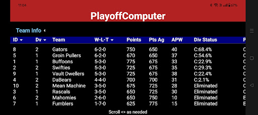 PlayoffComputer screenshot
