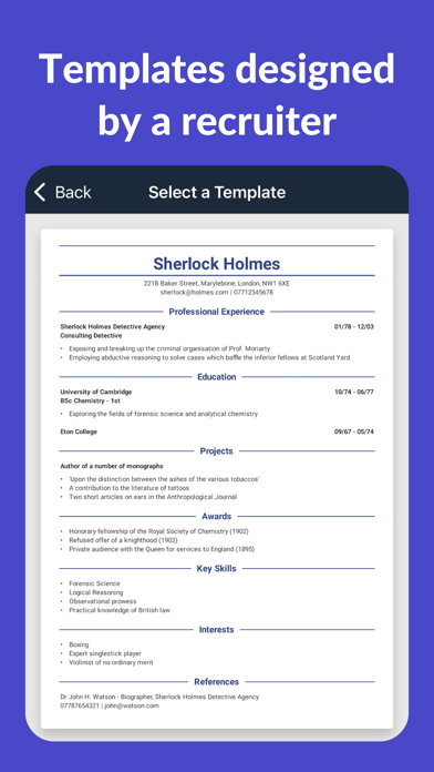 Resume Builder - CV Engineer screenshot