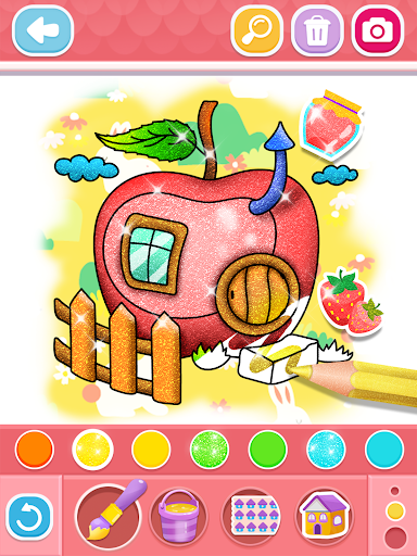 Glitter House coloring for kid screenshot