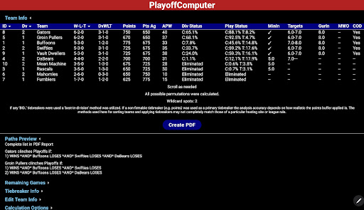 PlayoffComputer screenshot