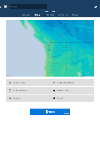 MSN Weather - Forecast & Maps screenshot