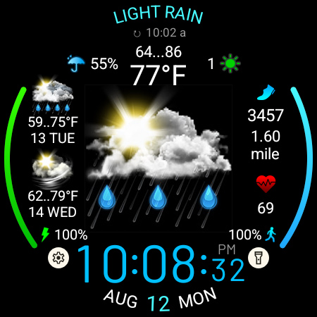Weather watch face W5.5 screenshot