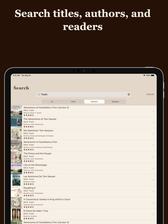 LibriVox Audio Books screenshot