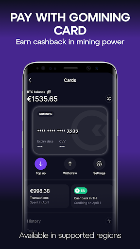 GoMining: Mining, Using BTC screenshot