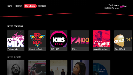 iHeartRadio for Google TV screenshot