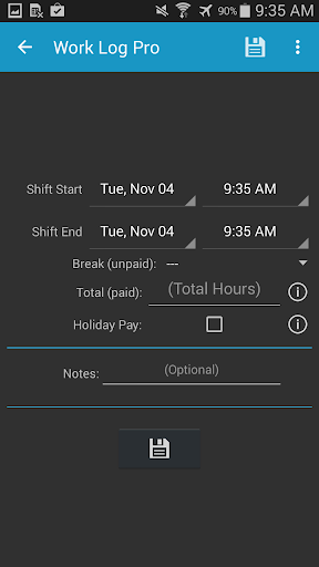 Work Log Pro screenshot