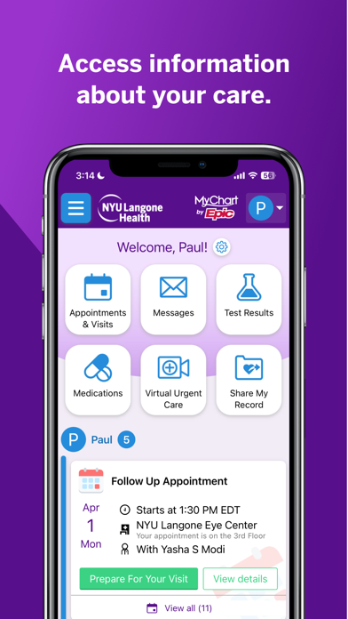 NYU Langone Health screenshot