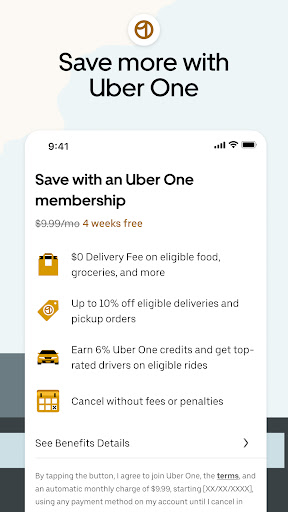 Uber - Request a ride screenshot