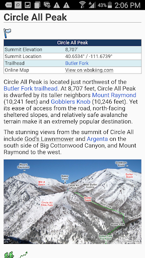 Wasatch Backcountry Skiing Map screenshot