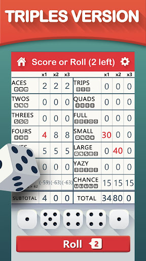 Yazy the yatzy dice game screenshot