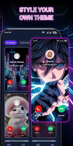 Color Call Theme, Call Screen screenshot
