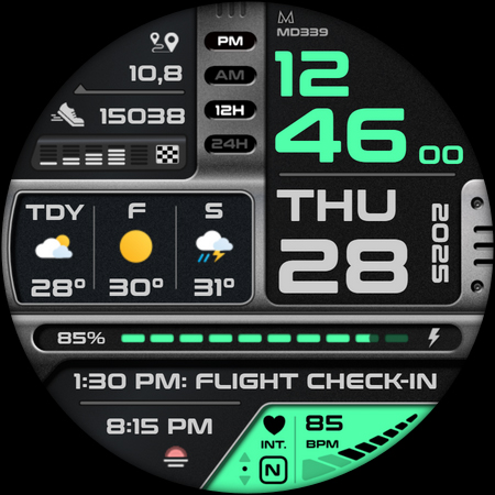 MD339 Digital watch face screenshot