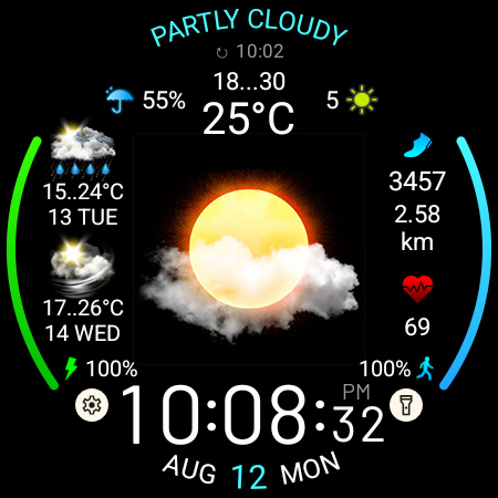 Weather watch face W5.5 screenshot