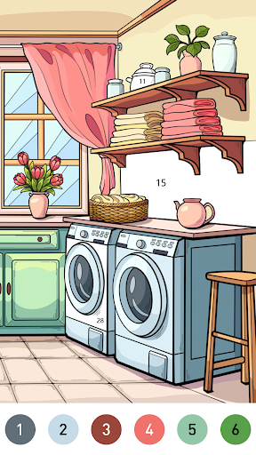 Interior Color by Number Book screenshot