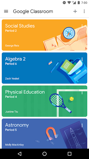 Google Classroom screenshot
